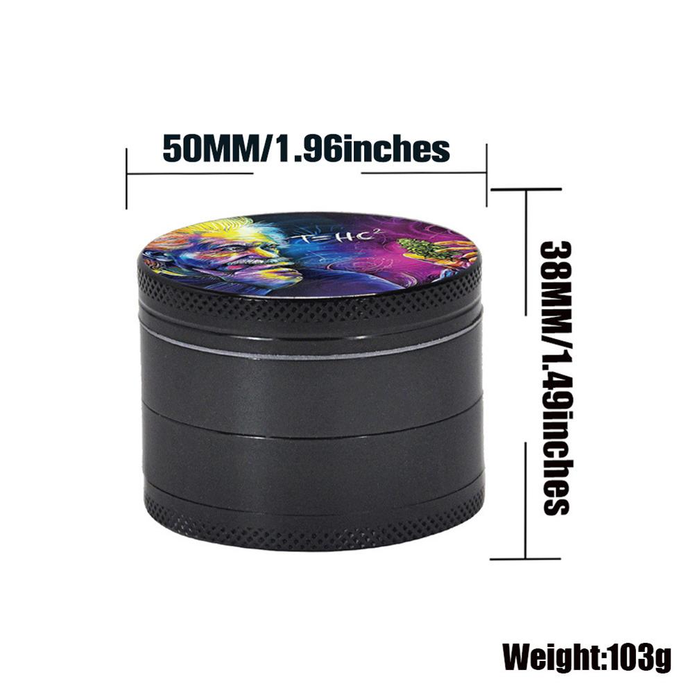 50MM 4 Layers Aluminum Alloy Metal Dry Herb Tobacco Weed Grinder Smoke Accessories For Hemp Pepper Pot Spice Mill